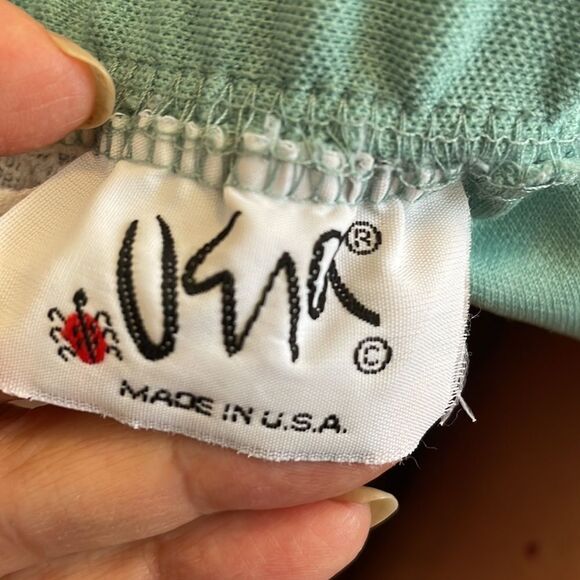 Vtg 80s Vera mint green polyester wide leg pull on pants - Picture 5 of 6